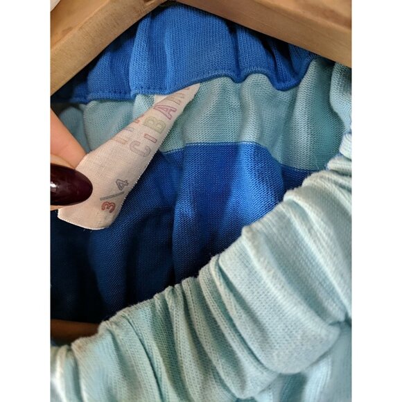 TIA CIBANI Girls Striped Open Back Blue Tie Waist Dress Size 3/4 READ - Picture 7 of 8